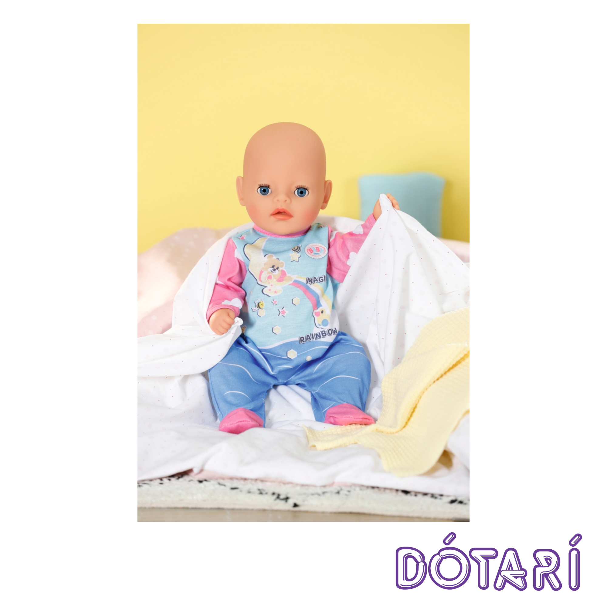 Baby Born - Little Blár og Bleikur Bangsagalli fyrir 36cm dúkkur