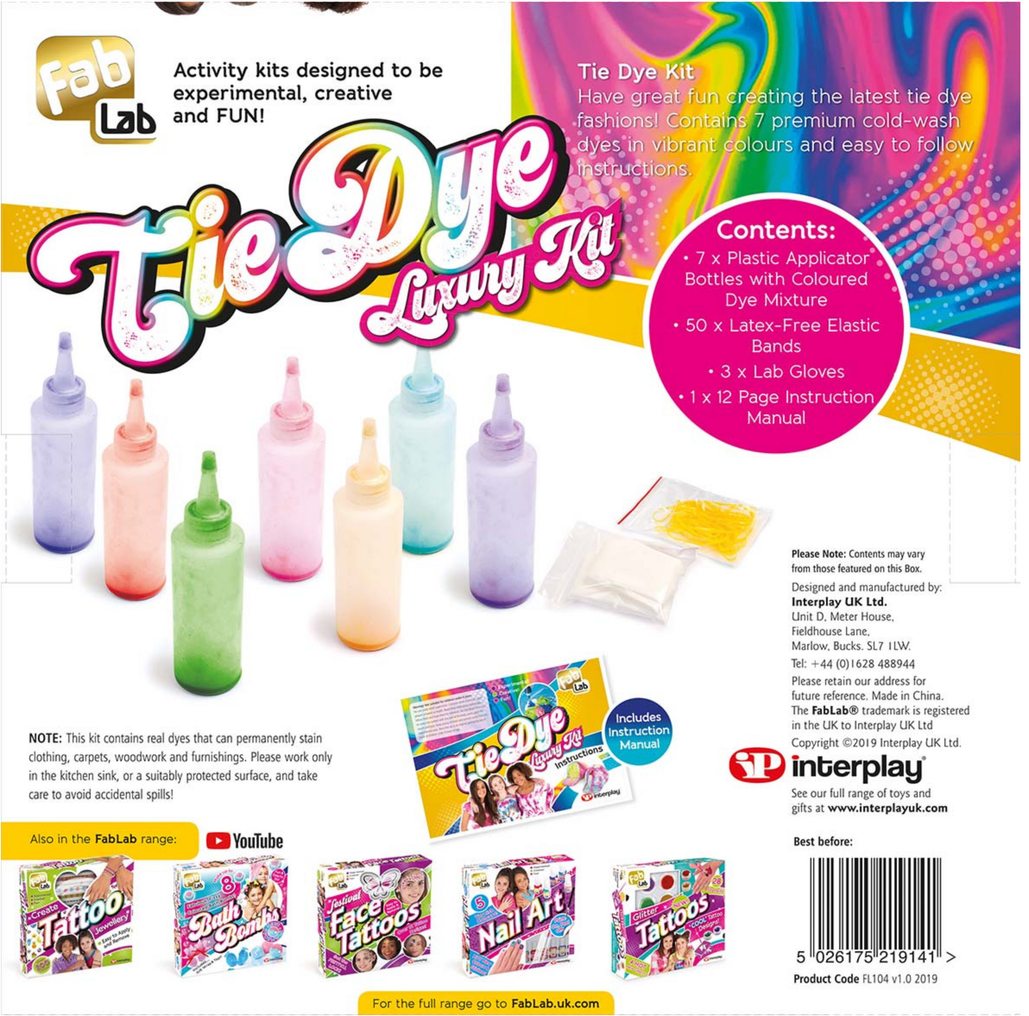 Tie dye fatalitasett 7 litir